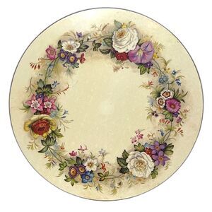 Vintage Pimpernel Floral Round Placemats Cork Back Made in England UK (Set of 4)